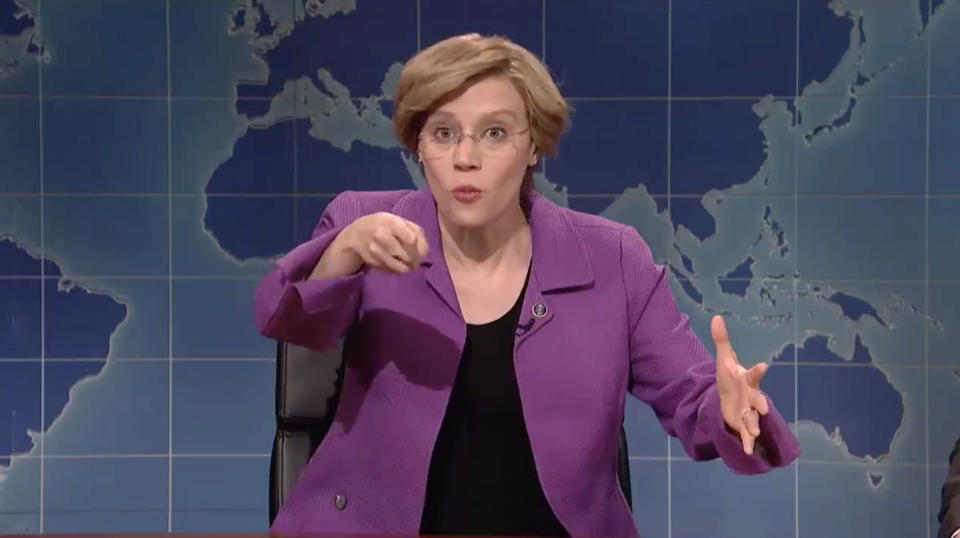 Kate McKinnon stopped by the "Saturday Night Live: Weekend Update" desk as