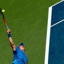 Andy Murray of Great Britain serves to Sam Querrey during the Western & Southern Open at the Lindner Family Tennis Center on August 15, 2012 in Mason, Ohio. (Photo by Matthew Stockman/Getty Images)