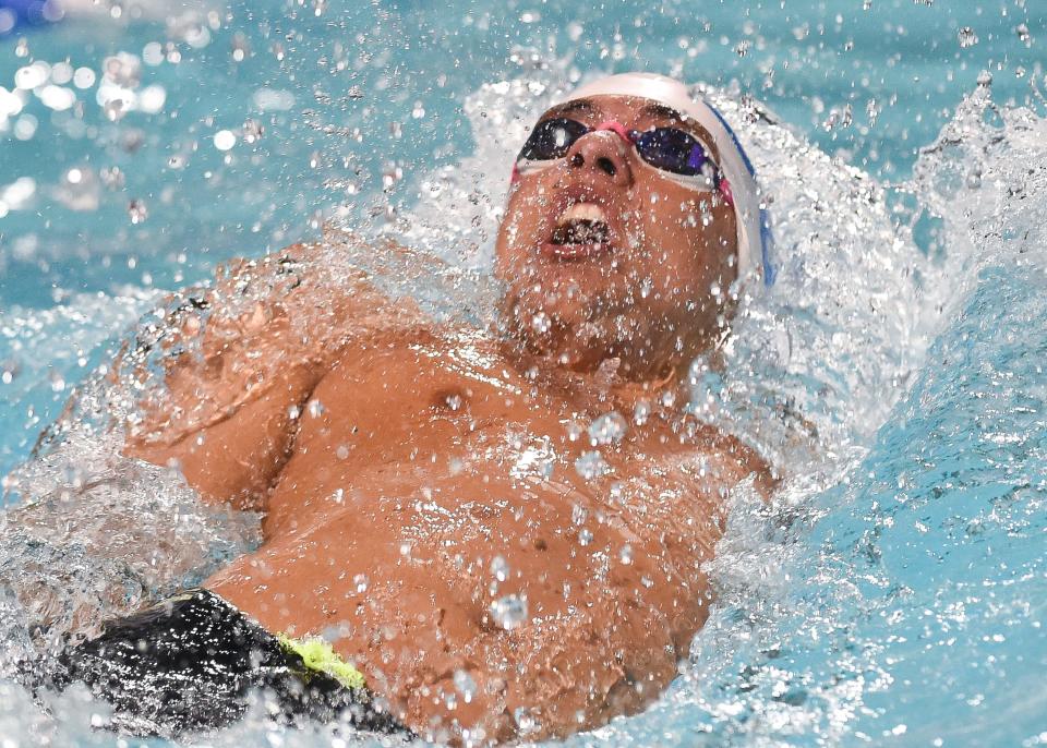 Stanton's Mehdi Elaoufir competes in the boys 200 individual medley.