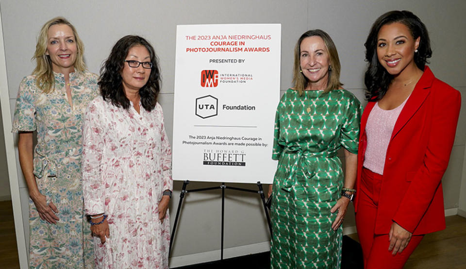 René Jones, Yunghi Kim, Elisa Lees Munoz and Michelle Fisher attend UTA Foundation and IWMF Celebrate Anja Niedringhaus Courage in Photojournalism Awards at United Talent Agency on September 12, 2023 in Beverly Hills, California.