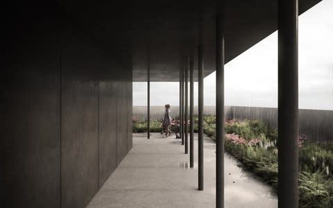 The roof garden with wildflowers and a sombre black canopy  - Credit:  Cover Images