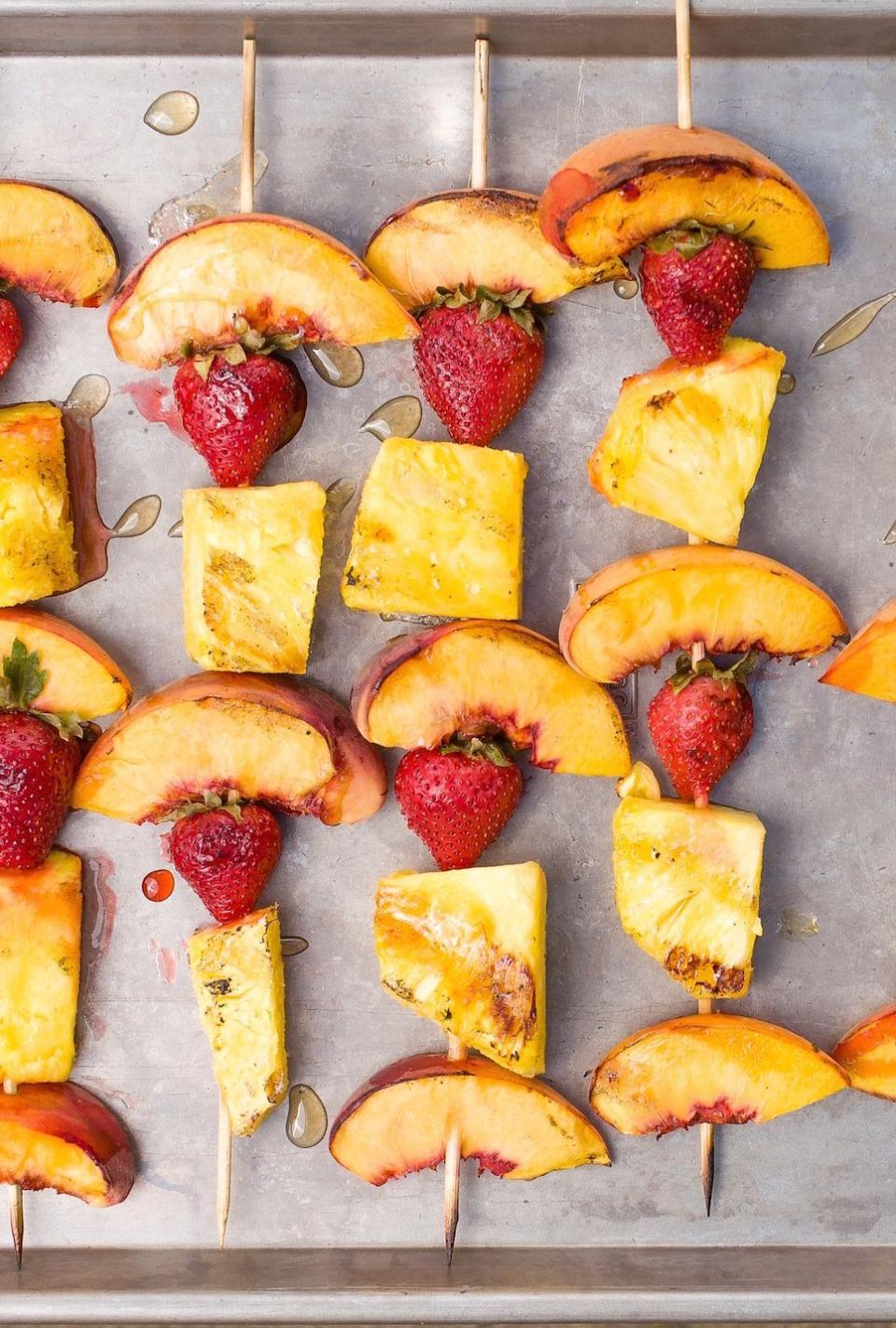 Grilled Summer Fruit Skewers