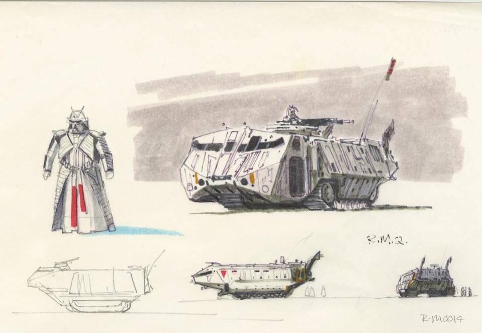 Concept Sketches, Imperial Tank and Snowtrooper Commander