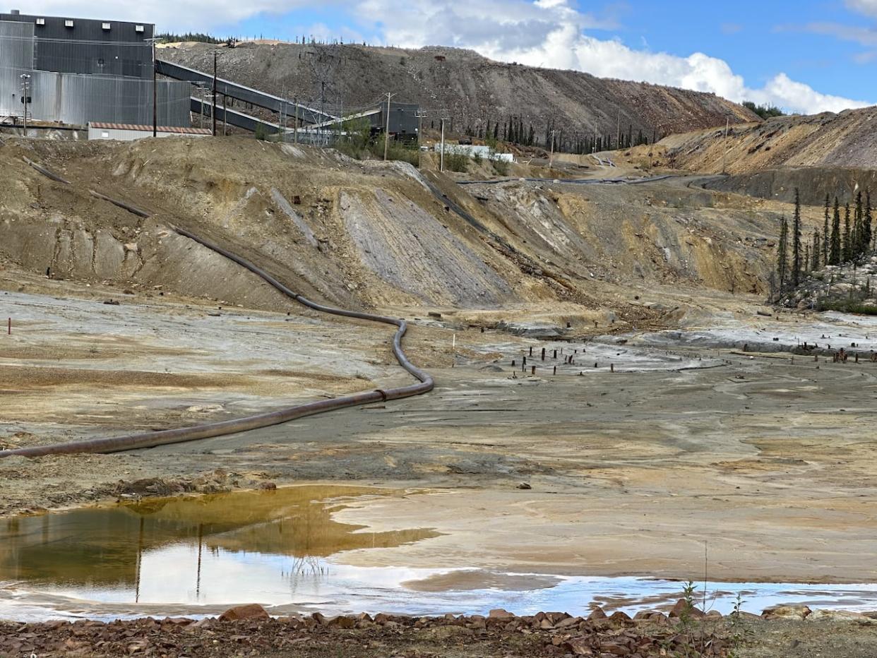 At the Faro mine site in the Yukon last June. It's one of Canada's most contaminated sites, containing 260 million tonnes of waste rock.  (Ross Bragg/CBC - image credit)