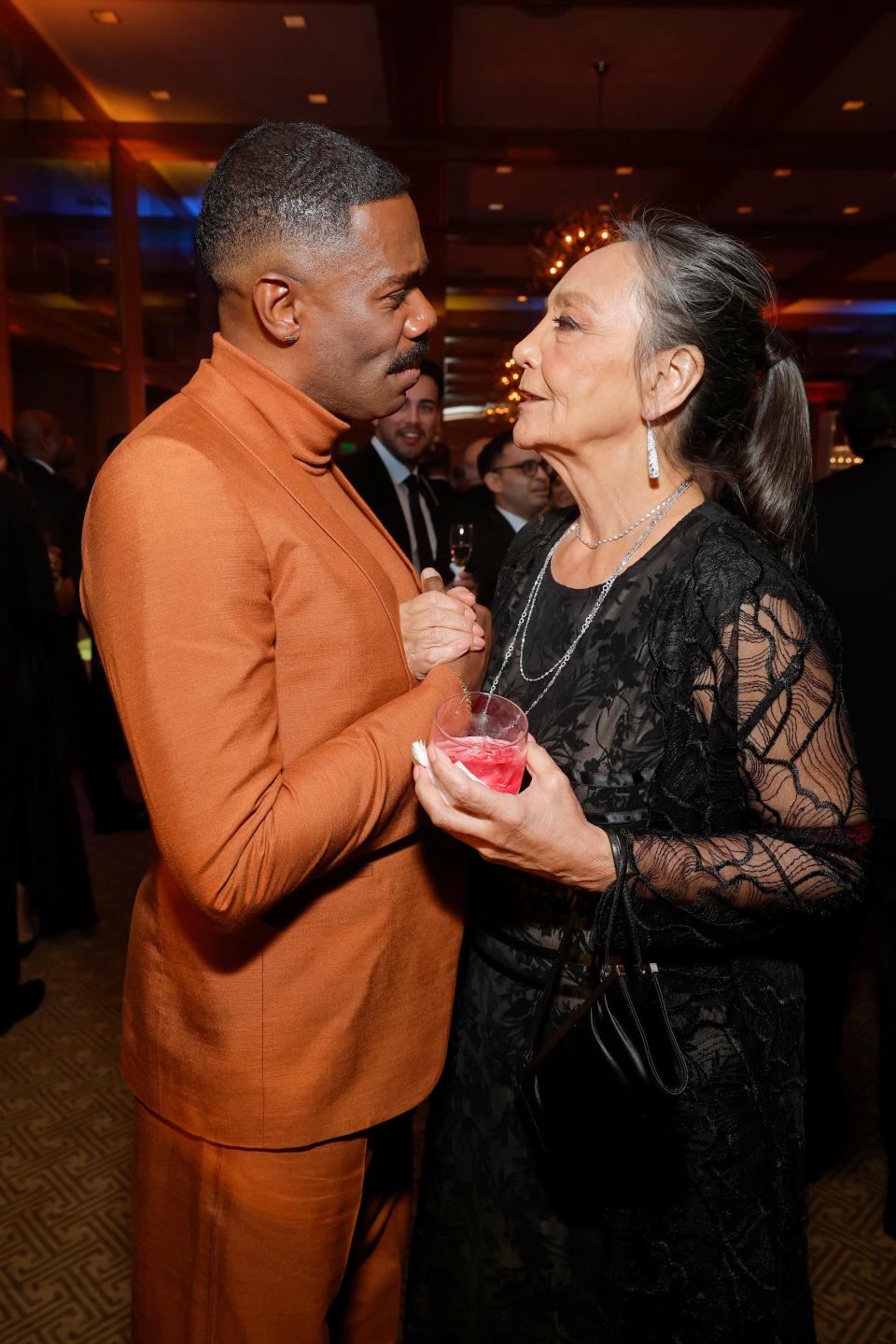 Colman Domingo and Tantoo Cardinal attend the 35th Annual Palm Springs International Film Awards after party at Parker Palm Springs on Jan. 4, 2024, in Palm Springs, California.