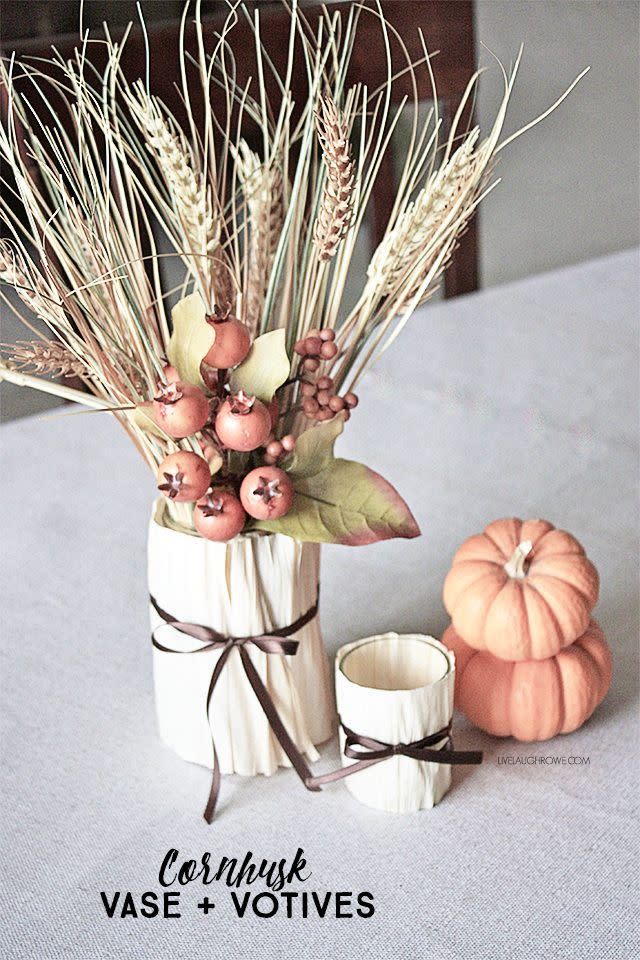 Cornhusk Vase and Votive Holder