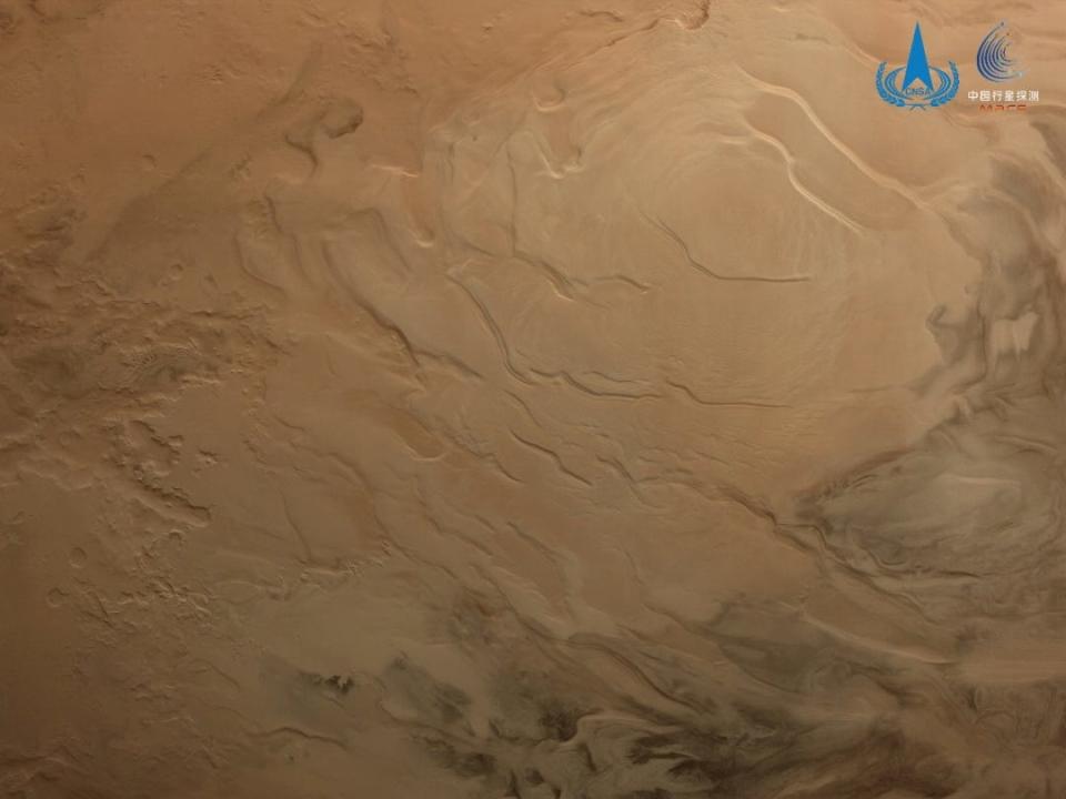 wavy sheet of ice on mars view from space