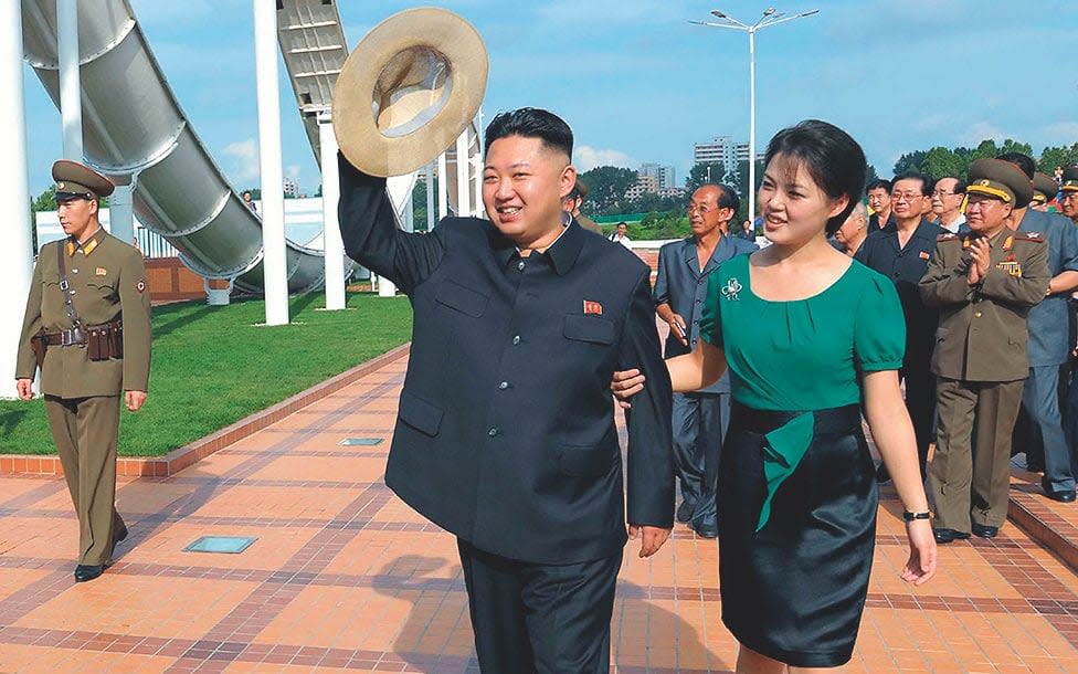 North Korean leader Kim Jong-Un and his wife Ri Sol-Ju - 