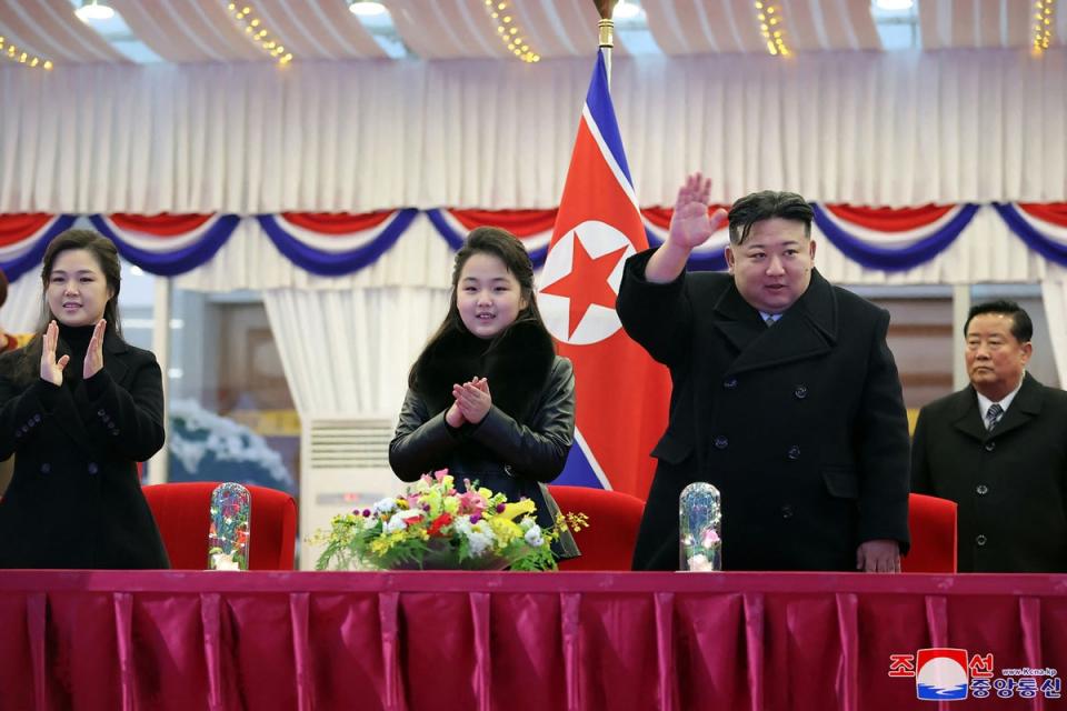 Kim Jong Un and his daughter were also pictured together at New Year (KCNA VIA KNS/AFP via Getty Image)