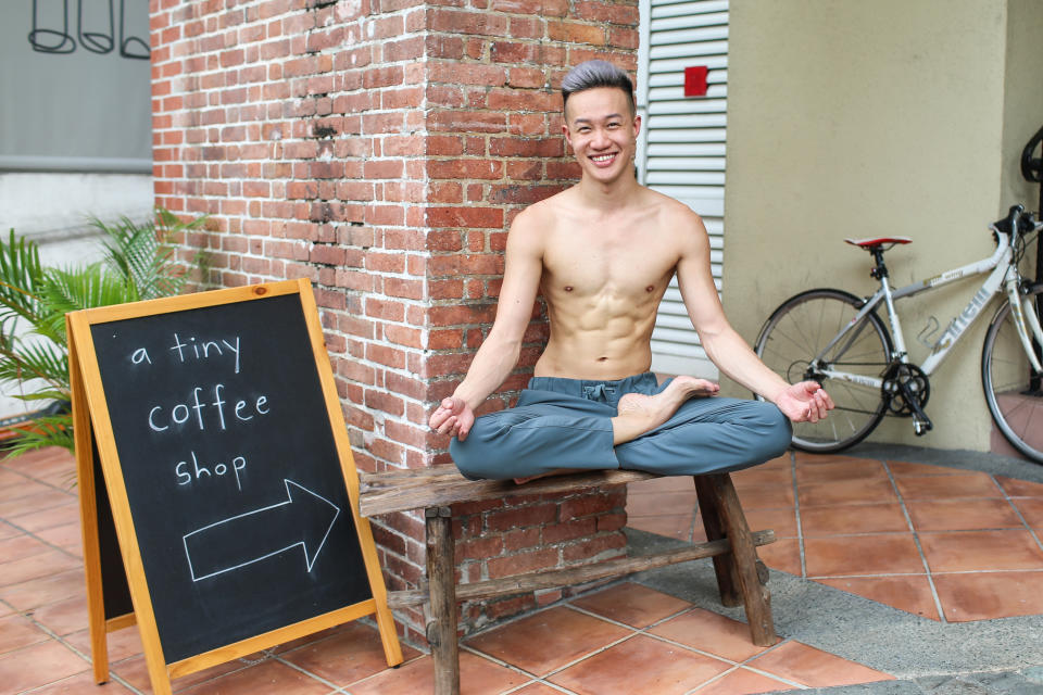 Brandon Chong is a yoga coach, and founded the Instiinct studio two years ago. (PHOTO: Cheryl Tay)