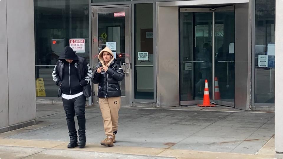 Eleni Castillos leaving the Westchester County Courthouse on April 4, 2024, after pleading guilty to vehicular manslaughter in the death of Adrianel Ramos Leconte. On July 18, 2024, she was sentenced to five years of probation.