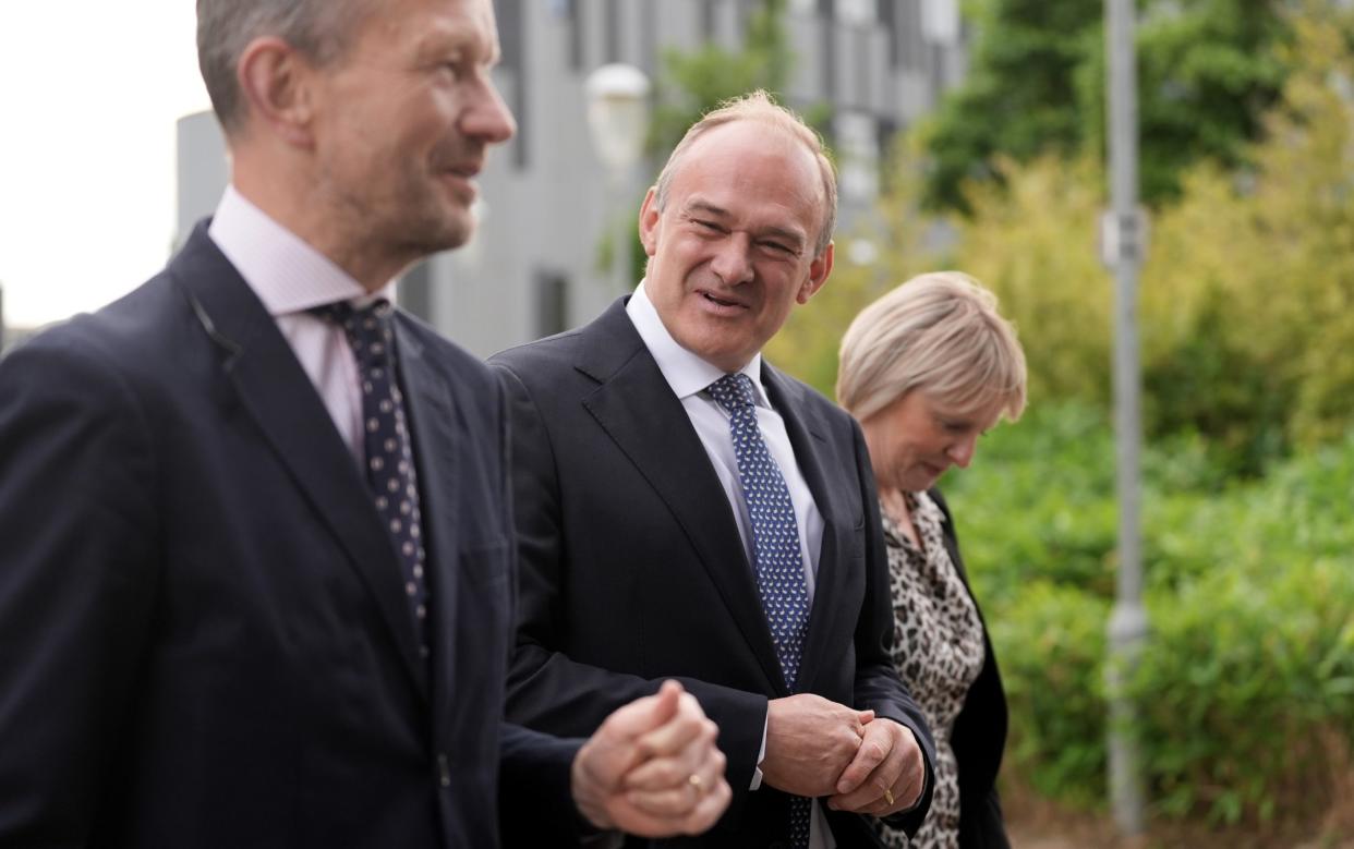 Sir Ed Davey arriving at the BBC Question Time Leaders' Special in York