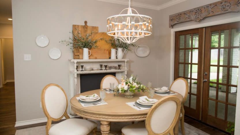 By removing the wet bar, there was enough room to expand the cramped breakfast nook into a more formal dining space