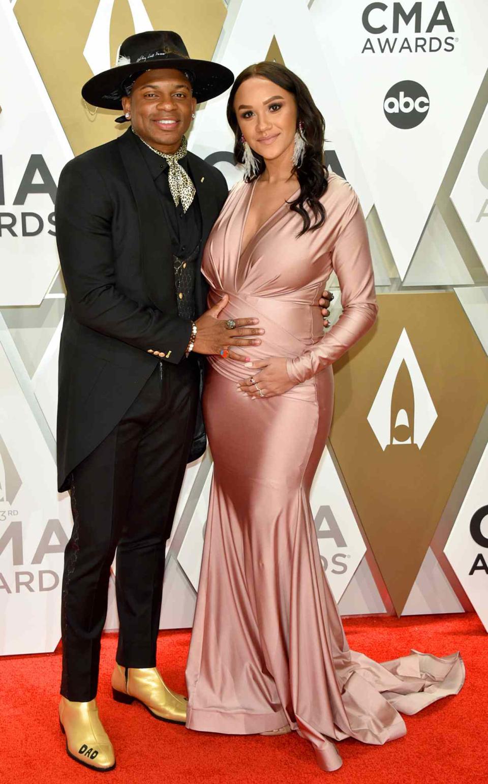 Jimmie Allen and Alexis Gale attend the 53rd annual CMA Awards at the Music City Center on November 13, 2019 in Nashville, Tennessee