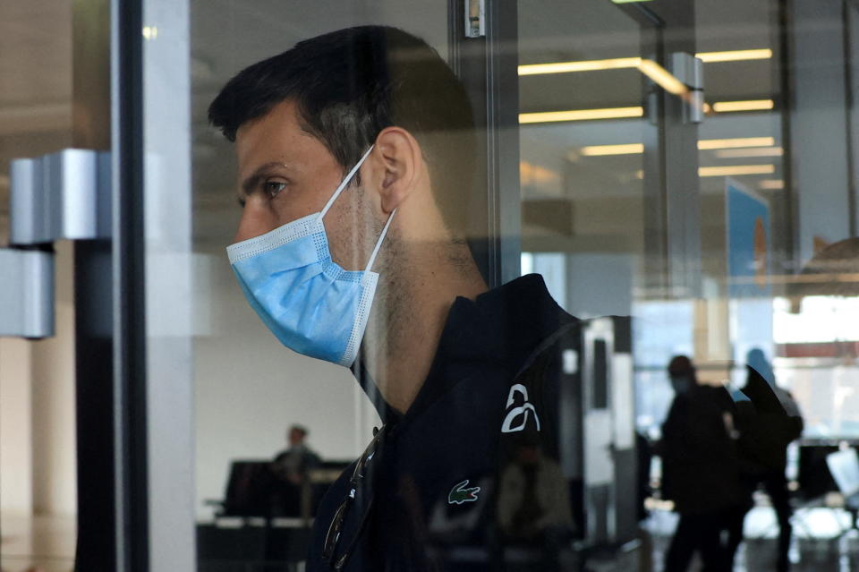 Serbian tennis player Novak Djokovic arrives at Nikola Tesla Airport after the Australian Federal Court upheld a government decision to cancel his visa to play in the Australian Open, in Belgrade, Serbia on 17 January 2022. REUTERS / Christopher Pike TPX TODAY'S PICTURES