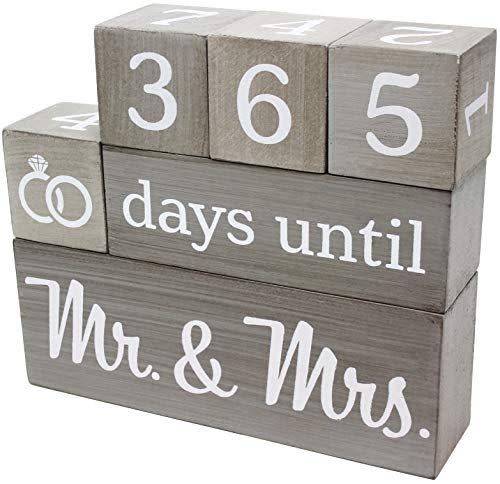 18) Wooden Block Wedding Countdown Calendar
