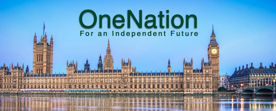 <em>The OneNation Party promises to ‘campaign unceasingly for our full independence from the EU’ (OneNation)</em>