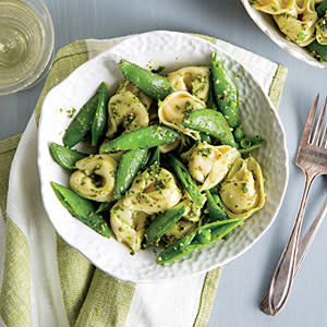 Tortellini with Snap Peas and Pesto