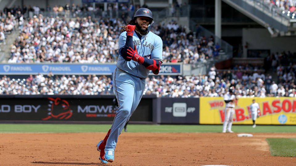 Blue Jays slugger Vladimir Guerrero Jr. found his power stroke in the Bronx. (Brad Penner-USA TODAY Sports)