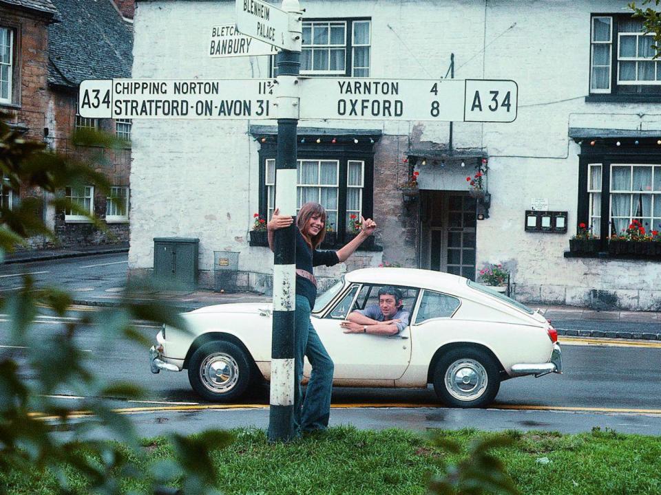 Driving through Oxfordshire, on the road to Blenheim Palace in 1969