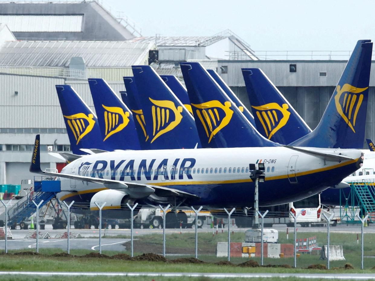 Ryanair planes pictured at Dublin airport.