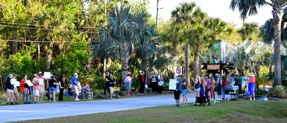 A rally was held Monday evening outside the Brevard Zoo by people against the policies of State Representative Randy Fine, and for him  holding a political event  on zoo property after  hours. 