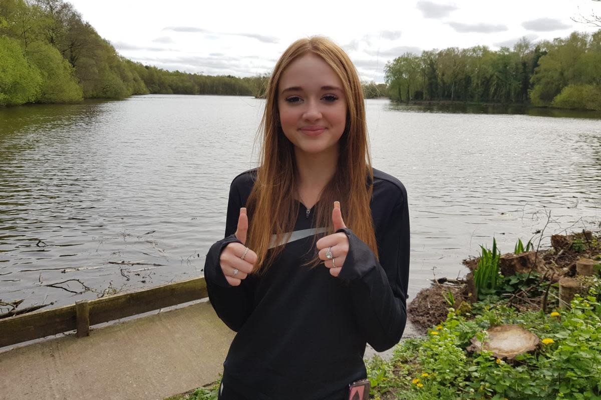 Day one of Eloise's 837-mile walking challenge at Shakerley Mere <i>(Image: Rachel Law)</i>