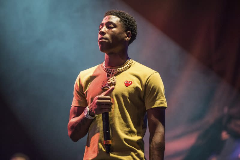 FILE – In this Aug. 25, 2017, file photo, NBA YoungBoy performs at the Lil’ WeezyAna Fest at Champions Square in New Orleans. Rap artist NBA YoungBoy is among 16 people who have been arrested on drug and firearm charges in Louisiana’s capital city. Baton Rouge police say the 20-year-old rapper faces multiple drug charges following a gathering Monday night, Sept. 28, 2020, in Baton Rouge. (Photo by Amy Harris/Invision/AP, File)