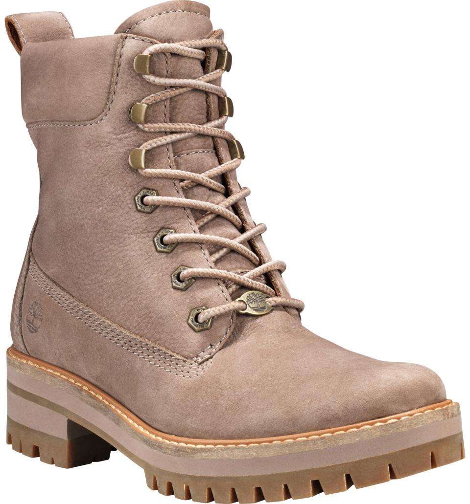 Tan combat boot