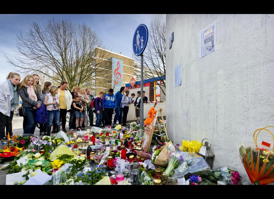 Tristan van der Vlis opened fire in the Ridderhof mall in Alphen aan den Rijn, south of Amsterdam, killing six before turning the gun on himself.<br>  <em>Caption: People gather to pay their respects to the victims of the shooting spree at the shopping mall De Ridderhof in Alphen aan den Rijn, on April 11, 2011, where 24-year-old Tristan van der Vlis went on the rampage, killing six people and wounding at least 10 others. (Koen van Weel/AFP/Getty Images)</em>