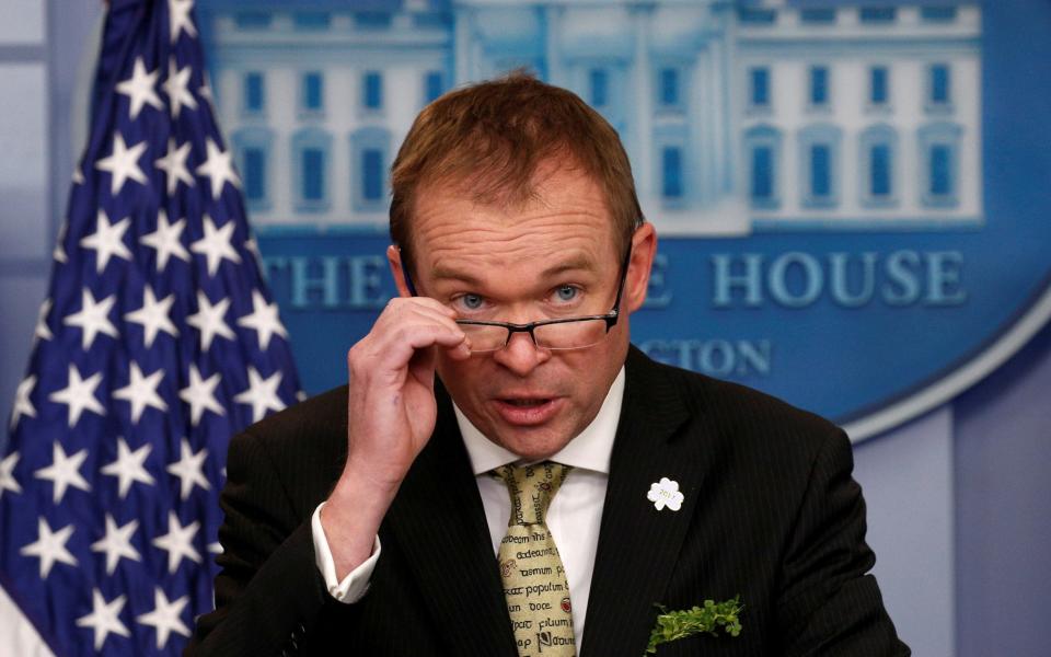Mick Mulvaney in the briefing room of the White House in March 2017 - REUTERS