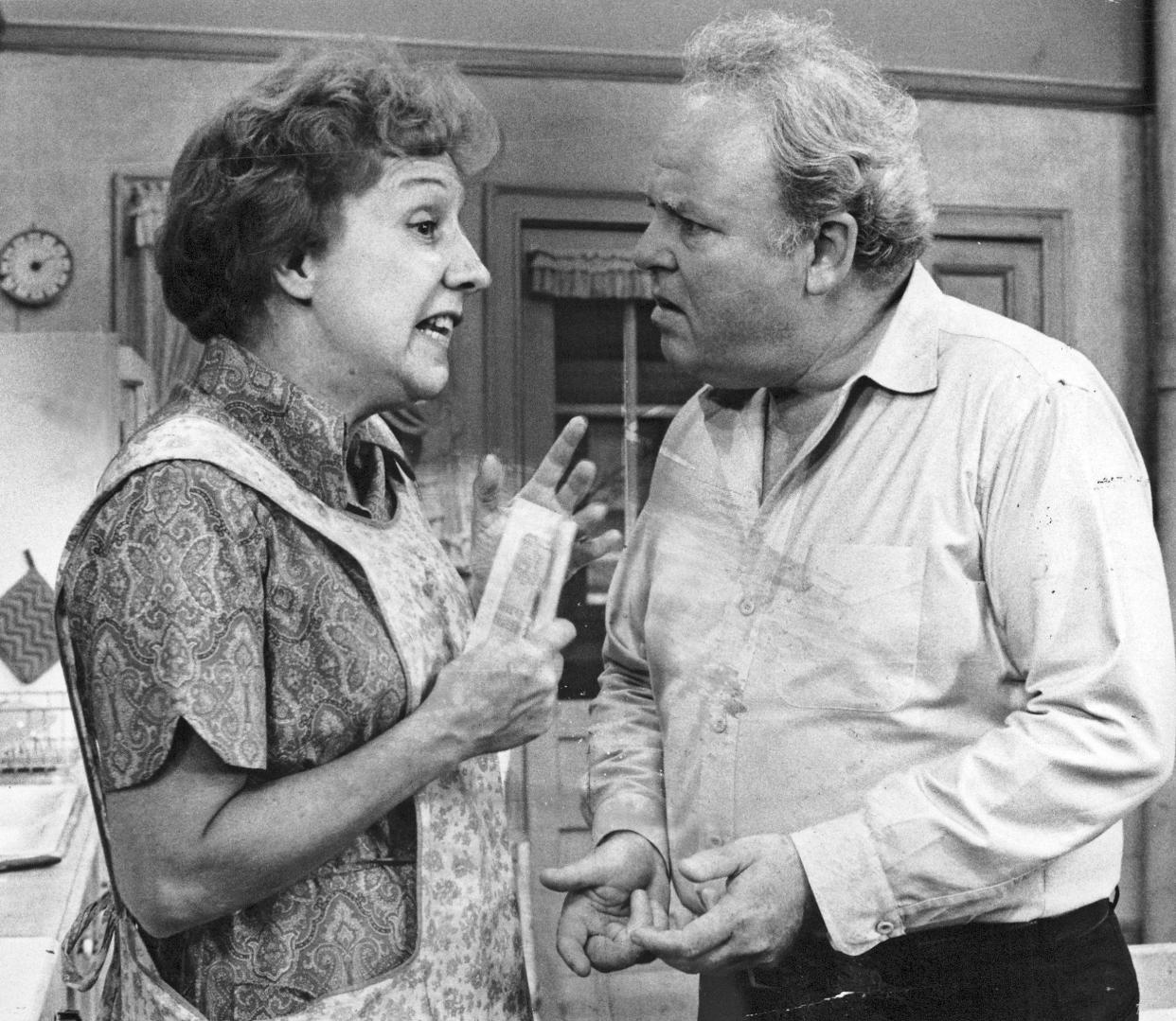 Jean Stapleton and Carroll O'Connor in "All in the Family." Stapleton's character, Edith Bunker, was killed off in the first episode of "All in the Family" spin-off "Archie Bunker's Place."