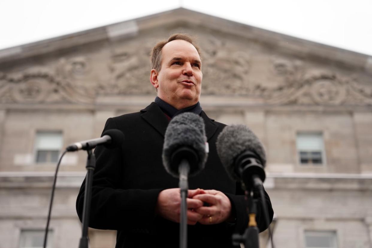 Liberal member of Parliament Steven MacKinnon speaks to media after being sworn in as Leader of the Government in the House of Commons during a ceremony at Rideau Hall in Ottawa on Monday, Jan. 8, 2024. (Sean Kilpatrick/The Canadian Press - image credit)