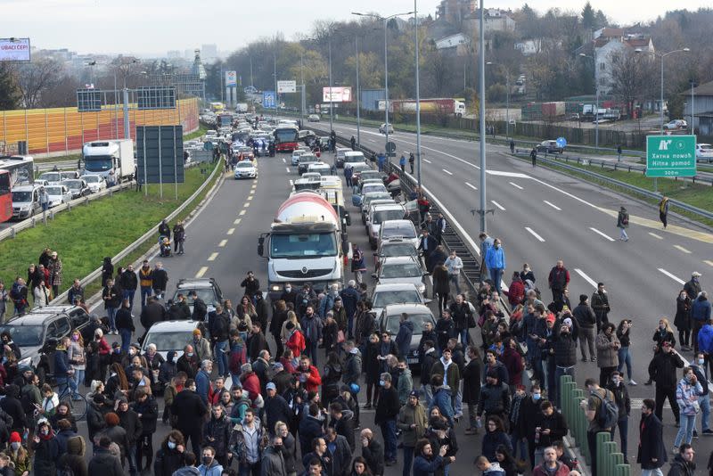 Serbian environmental activists protest against laws on referendum and expropriation in Belgrade