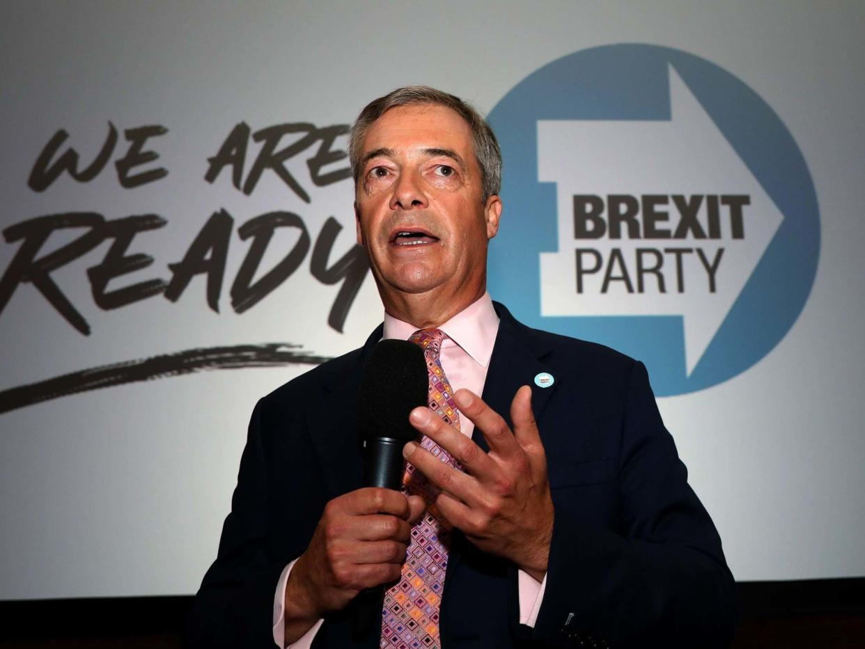 Brexit Party leader Nigel Farage: AFP/Getty Images