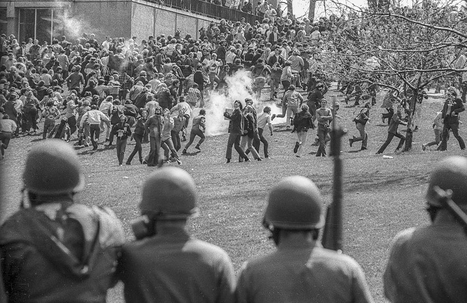 Ohio National Guardsmen and students