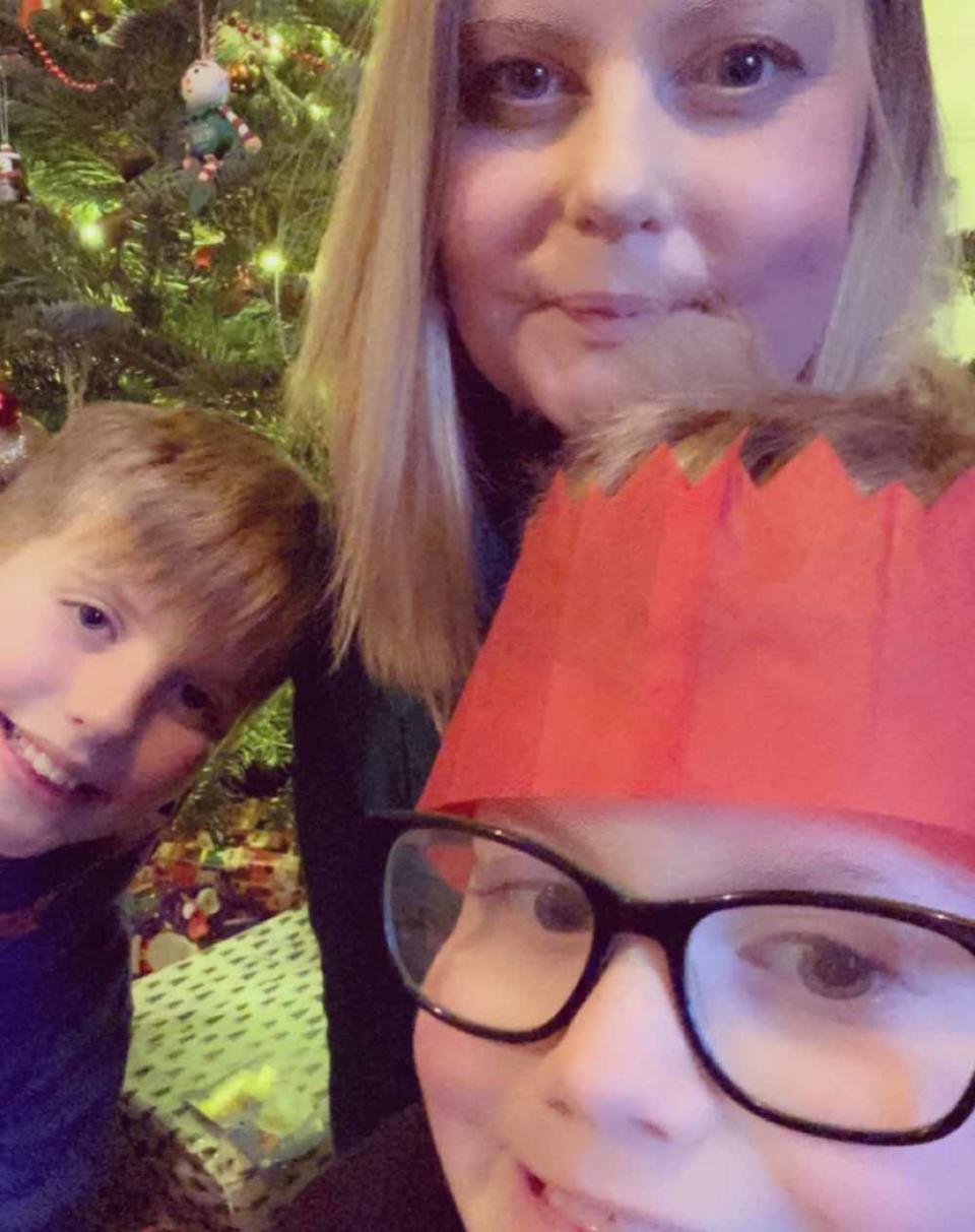 Emma, pictured here with her sons Freddie and Noah, during Christmas 2020. (Collect/PA Real Life)