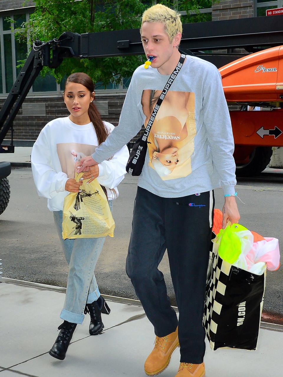 EXCLUSIVE: Ariana Grande and Pete Davidson go to Barnes and Noble for books together in New York