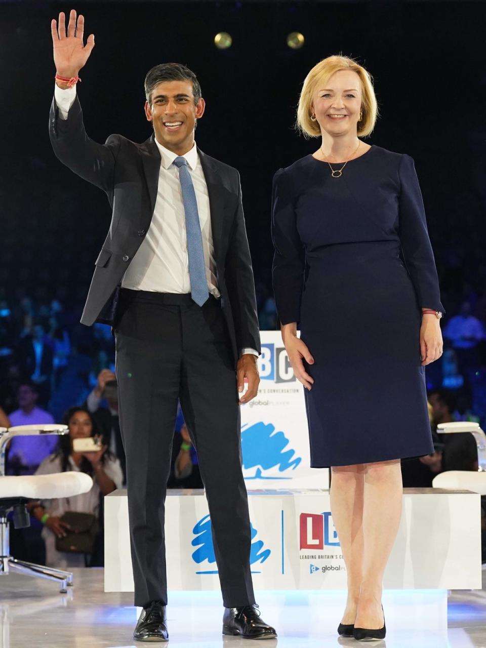 Rishi Sunak and Liz Truss disagree on taxes (Stefan Rousseau/PA) (PA Wire)