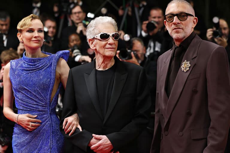 Vicent Cassel participó de la proyección de The Shrouds, junto a la actriz Diane Kruger y el director canadiense David Cronenberg