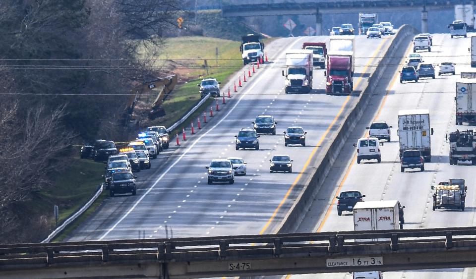 Anderson County Sheriff Deputies, investigators and the Coroner's office worked the scene of a body found around the 29 mile marker off of I-85 North in Anderson County Tuesday, Jan. 25.