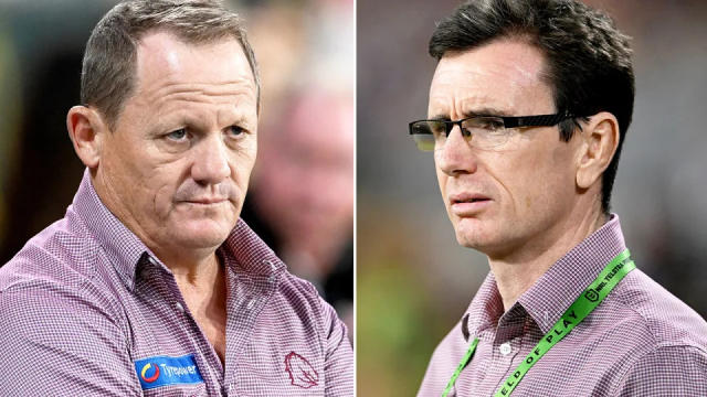 Brisbane coach Kevin Walters rubbished reports of a falling out between himself and Ben Ikin at the NRL ladder-leaders. Pic: Getty
