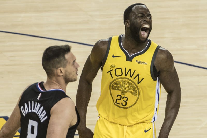 The NBA said Wednesday that Golden State Warriors forward Draymond Green was suspended for "escalating an on-court altercation" on Tuesday in San Francisco. File Photo by Terry Schmitt/UPI