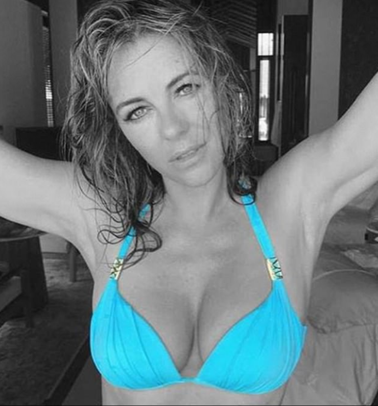 Babe in blue: Liz shared this snap to her social media followers. Photo: Instagram/elizabethhurleybeach