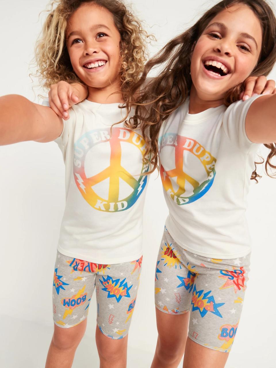 Gender-Neutral Snug-Fit Pajama Shorts Set for Kids