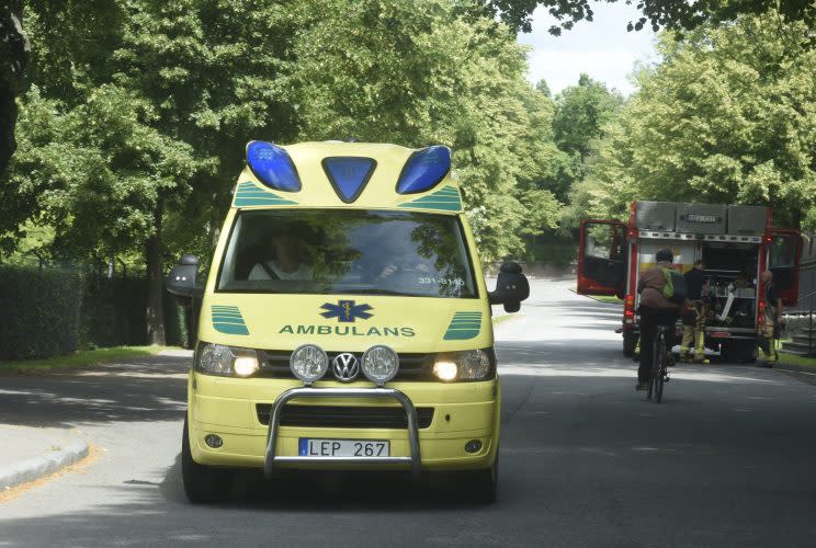 A Swedish ambulance in action (Rex)