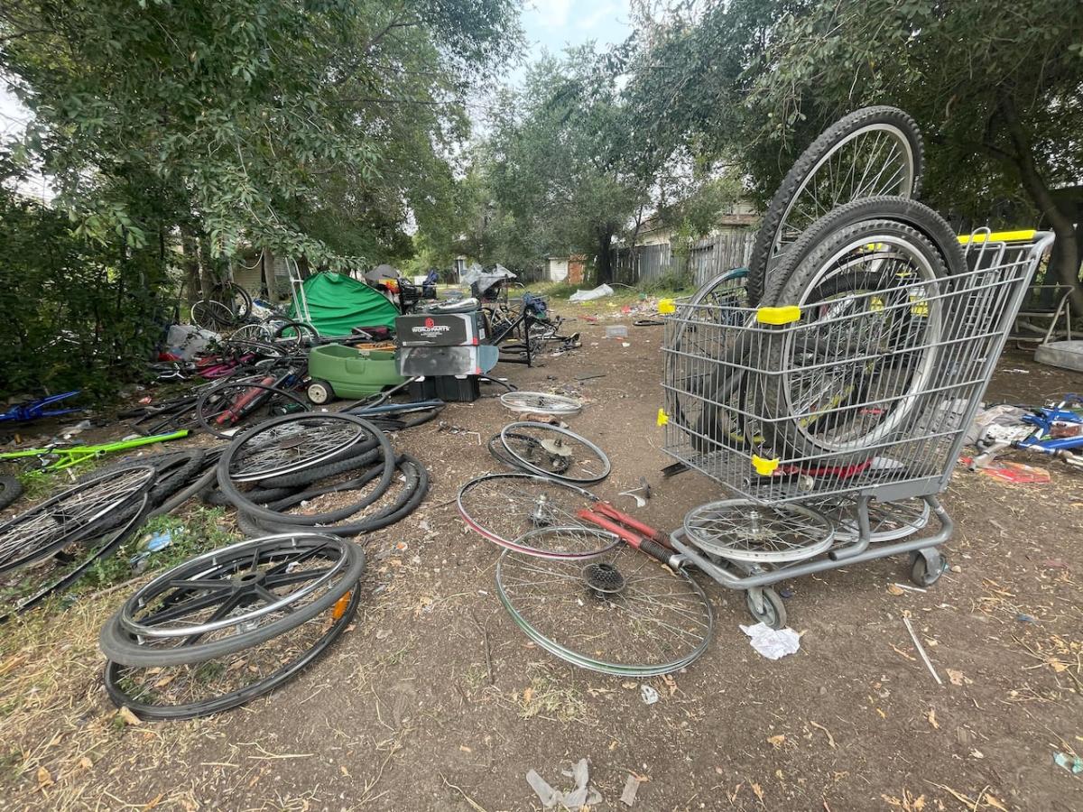 Vacant lot full of frames, wheels and gears draws attention to bike theft in Saskatoon