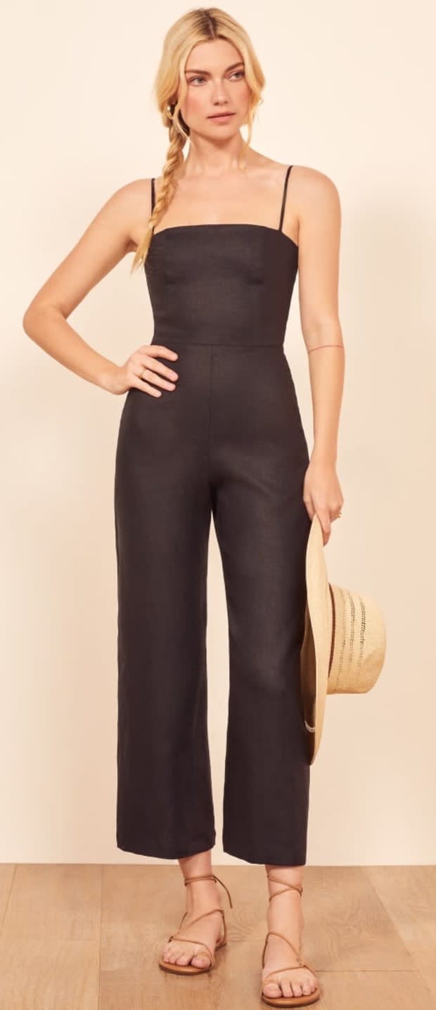 <p>Reformation Elm Jumpsuit, $198, <a href="https://rstyle.me/+d0HJd4CWz2N7HuRTrJewuA" rel="nofollow noopener" target="_blank" data-ylk="slk:available here;elm:context_link;itc:0;sec:content-canvas" class="link ">available here</a>.</p>