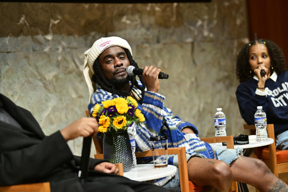 Wale speaks during The Recording Academy and The Kennedy Center’s “The Intersection of Music and Sports” panel discussion at The Kennedy Center on November 09, 2023 in Washington, DC.