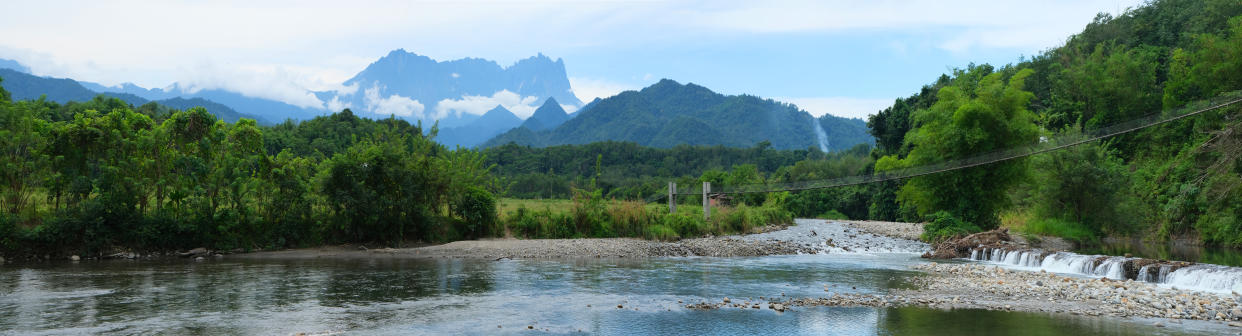 Tegudon Tourism Village is an accommodation, park, campsite in Kota Belud, Sabah, Malaysia. Hanging suspension bridge in the park with overlooking the mount Kinabalu.